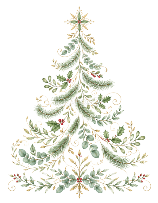ボタニカルクリスマスツリーイラスト｜無料素材96169