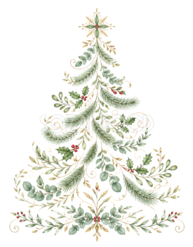 ボタニカルクリスマスツリーイラスト｜無料素材96169
