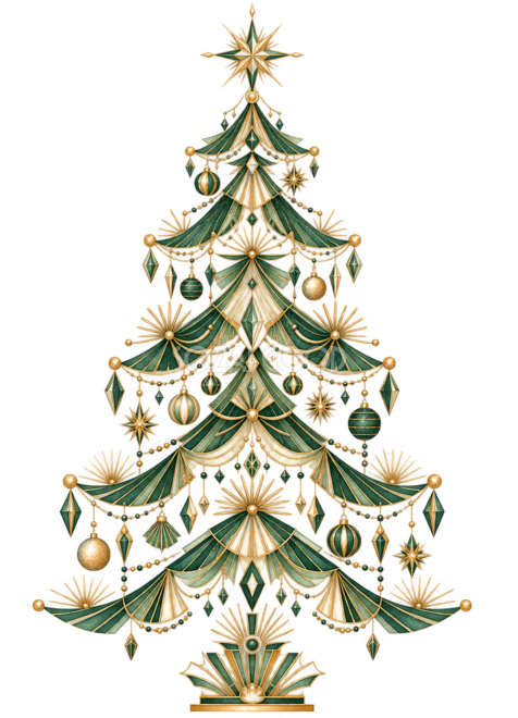 幾何学模様クリスマスツリーイラスト｜無料素材96170