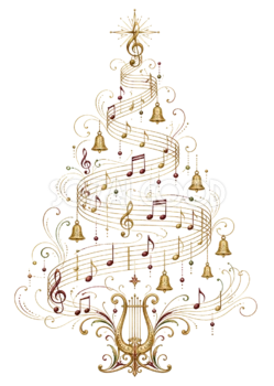 音符とベルのクリスマスツリー