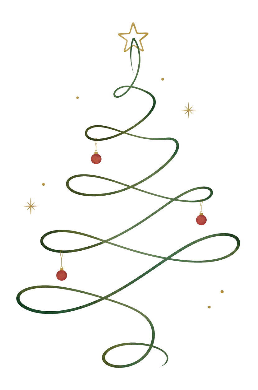 一筆書きのクリスマスツリーイラスト｜無料素材96183に写真・文字を入れる