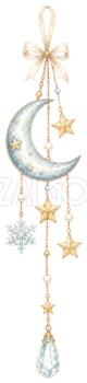 月と星の吊り下げ飾り