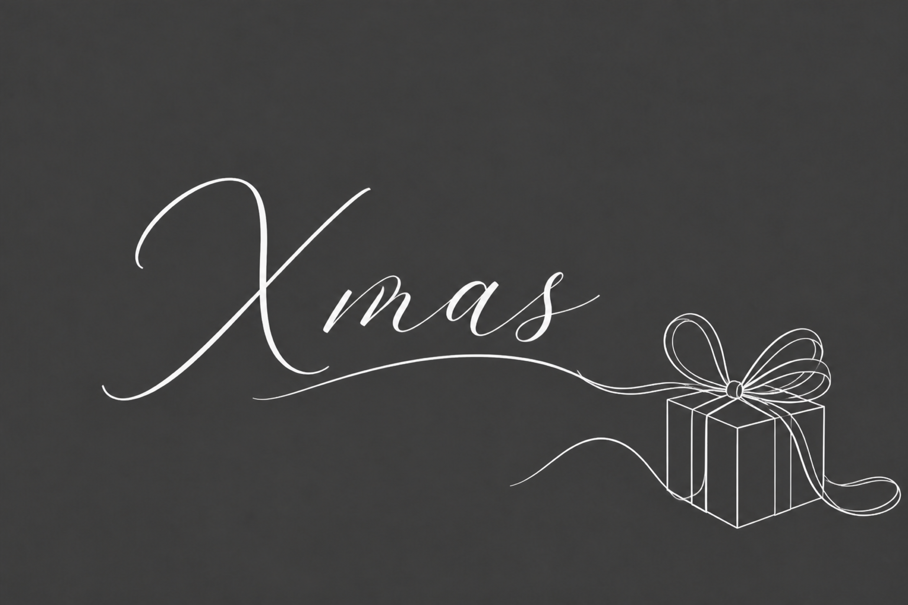 白線のプレゼントと大きなXmasのメッセージカードイラスト96725に写真・文字を入れる