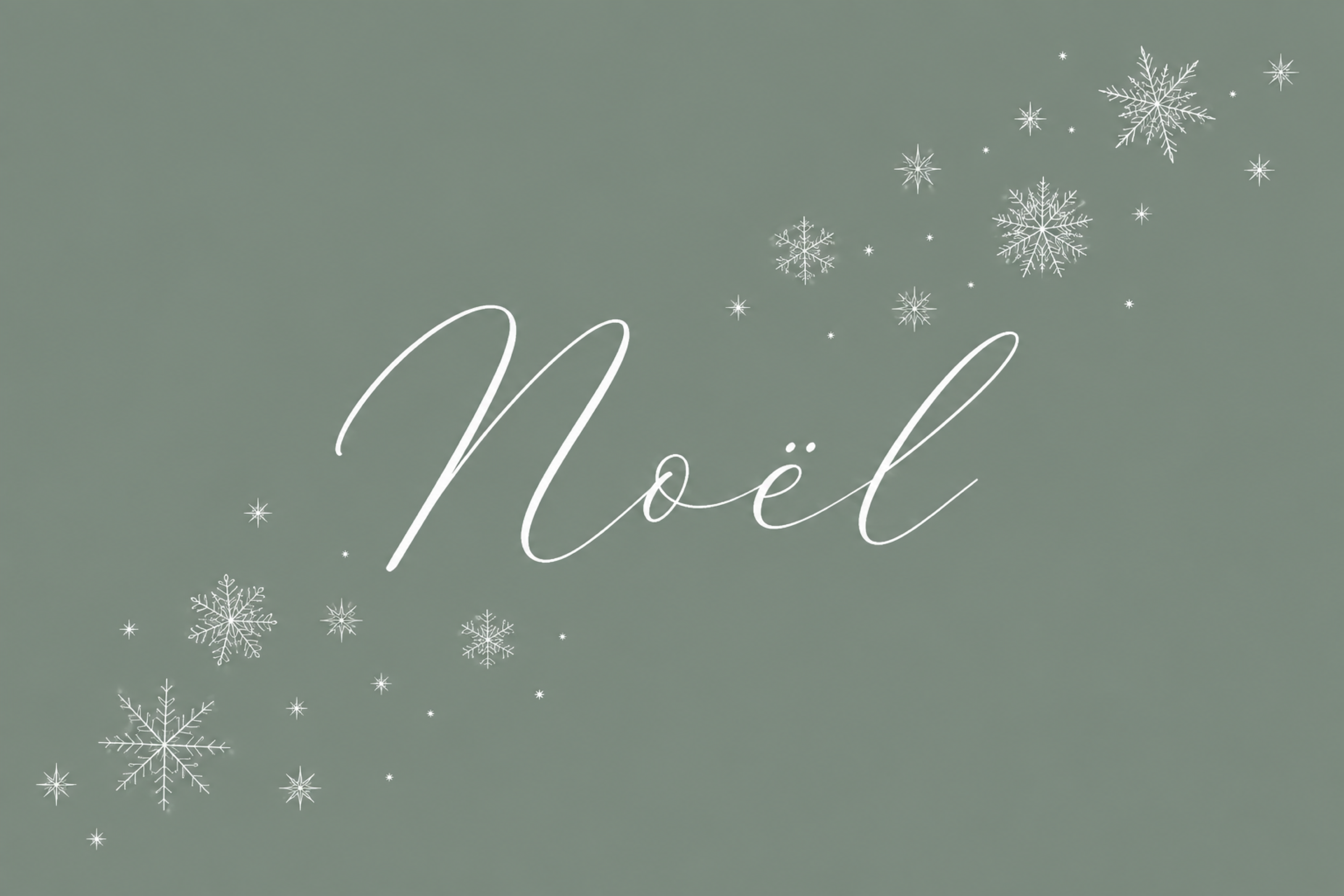 雪の結晶とNoëlのシンプルなクリスマスメッセージカードイラスト96763に写真・文字を入れる
