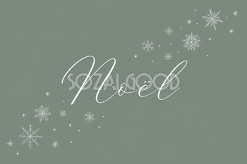 雪の結晶とNoëlのシンプルなクリスマスメッセージカードイラスト96763