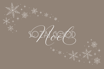 雪の結晶とNoël筆記体のクリスマスメッセージカードイラスト96805