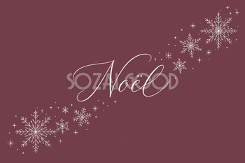 雪の結晶とNoël筆記体のクリスマスメッセージカードイラスト96826