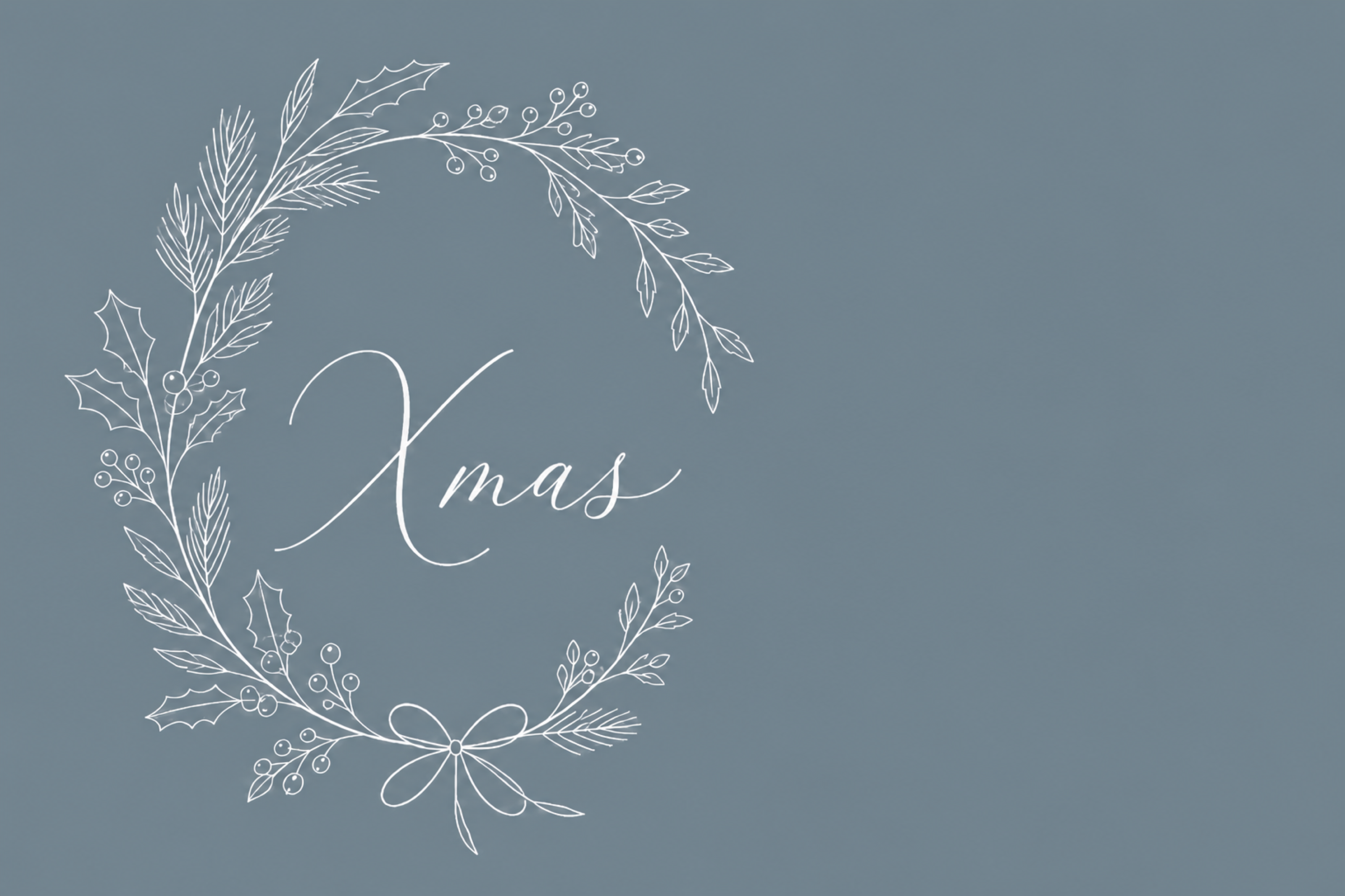 楕円形の植物リースとXmasのクリスマスメッセージカードイラスト96846に写真・文字を入れる