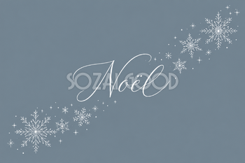 雪の結晶とNoël文字のクリスマスメッセージカードイラスト96847