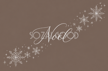 雪の結晶とNoël文字のおしゃれなクリスマスメッセージカードイラスト96868