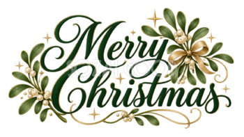ヤドリギとMerry Christmasのおしゃれなロゴ・文字イラスト96882
