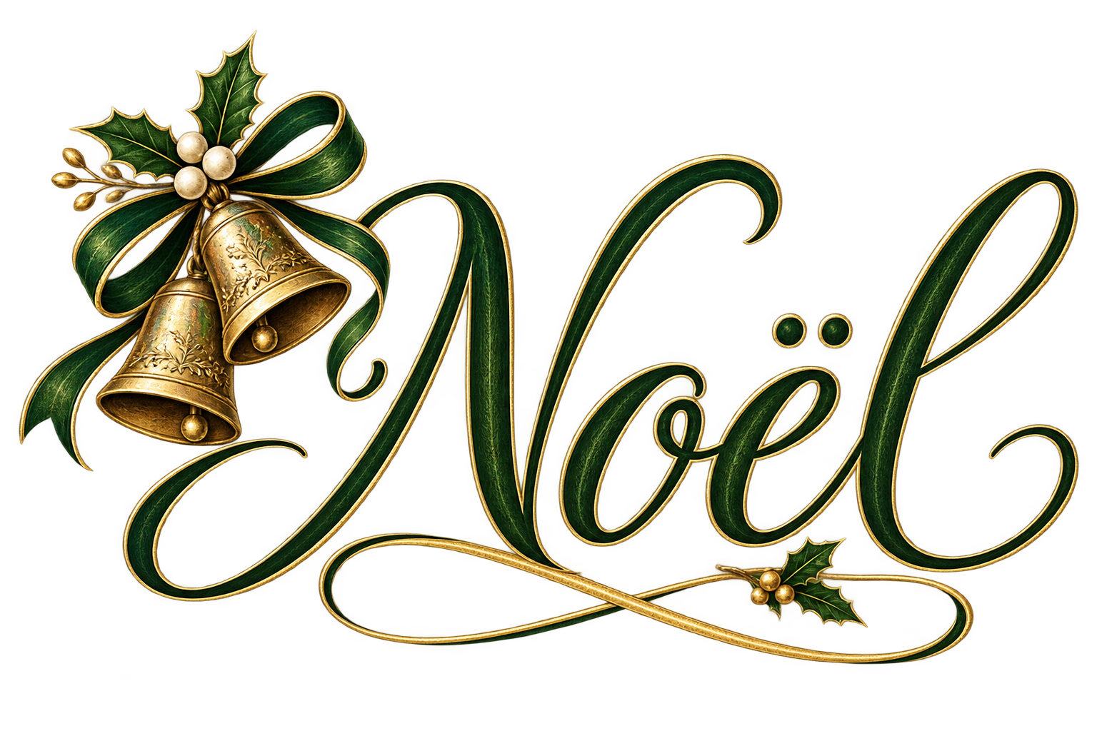 ベルとNoël文字のおしゃれなクリスマスロゴイラスト96886に写真・文字を入れる