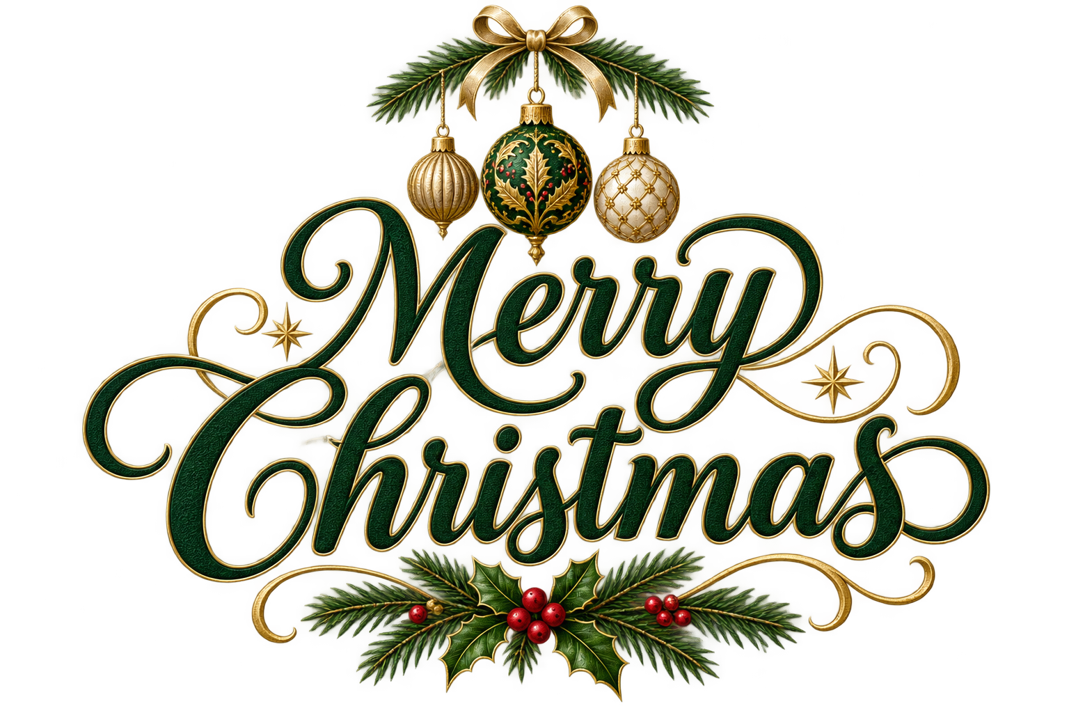 オーナメントとMerry Christmasのおしゃれなロゴ・文字イラスト96888に写真・文字を入れる