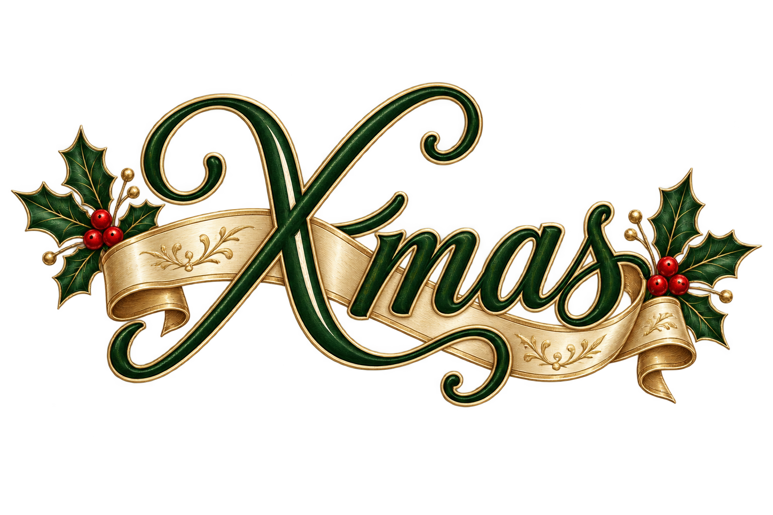 ゴールドリボンとXmasのおしゃれなロゴ・文字イラスト96891に写真・文字を入れる