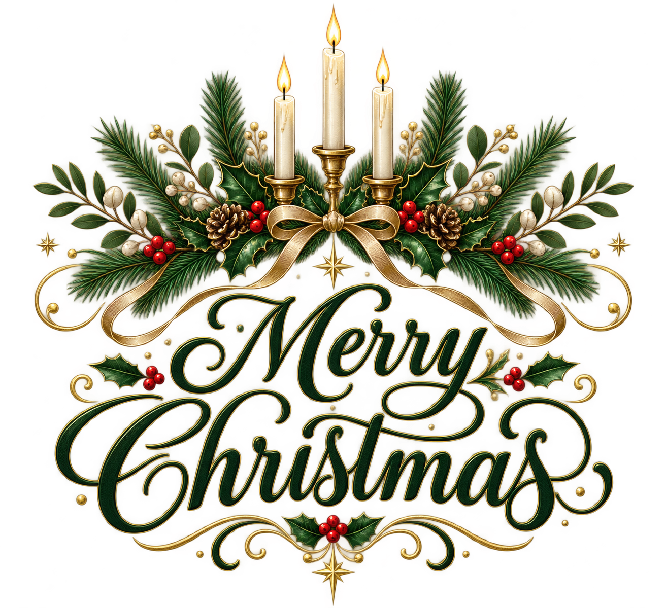 キャンドルとMerry Christmasのおしゃれなロゴ・文字イラスト96895に写真・文字を入れる