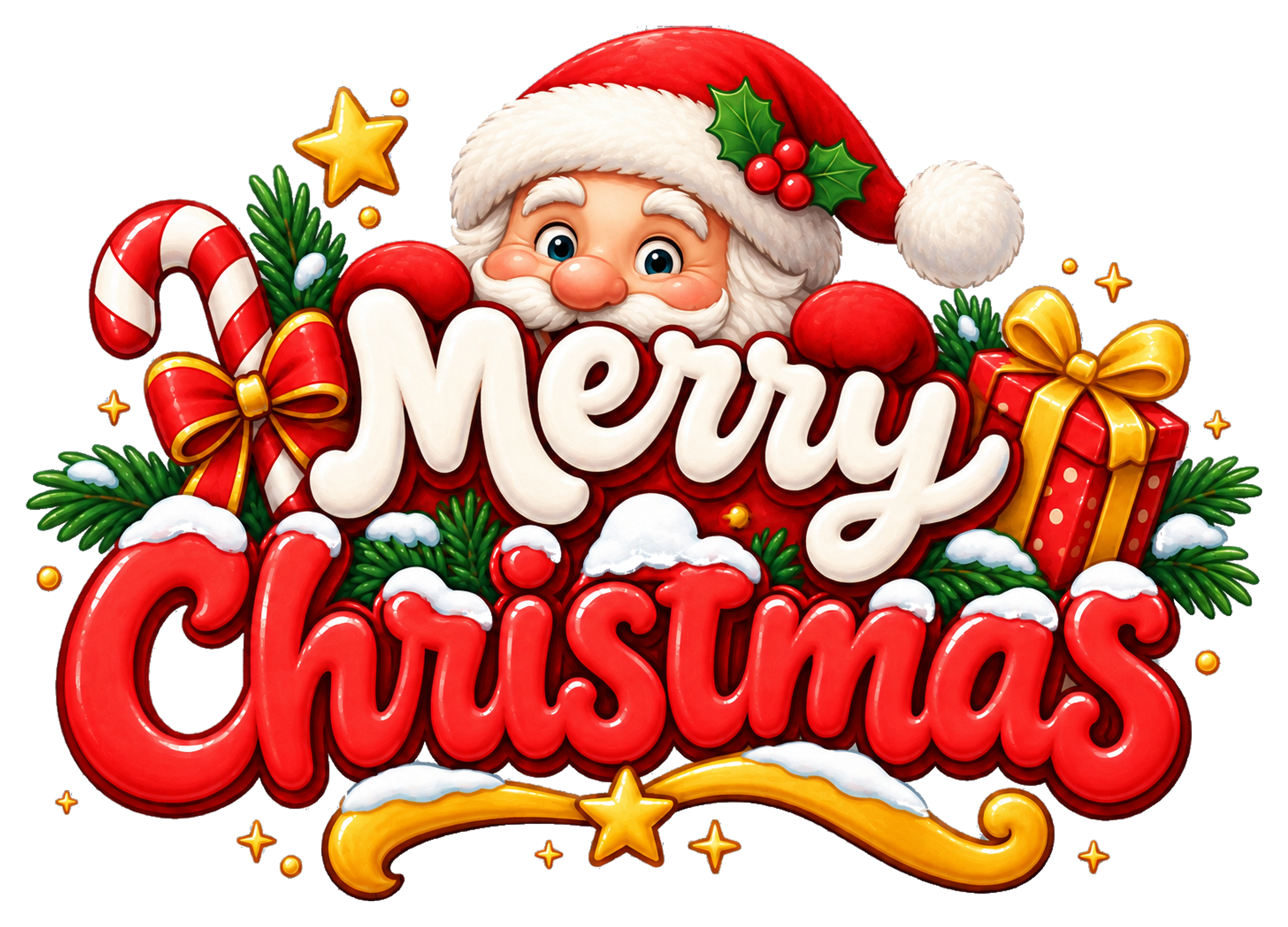 文字からのぞくサンタのかわいいクリスマスロゴイラスト96905に写真・文字を入れる