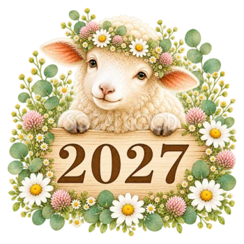 花飾りの羊と2027