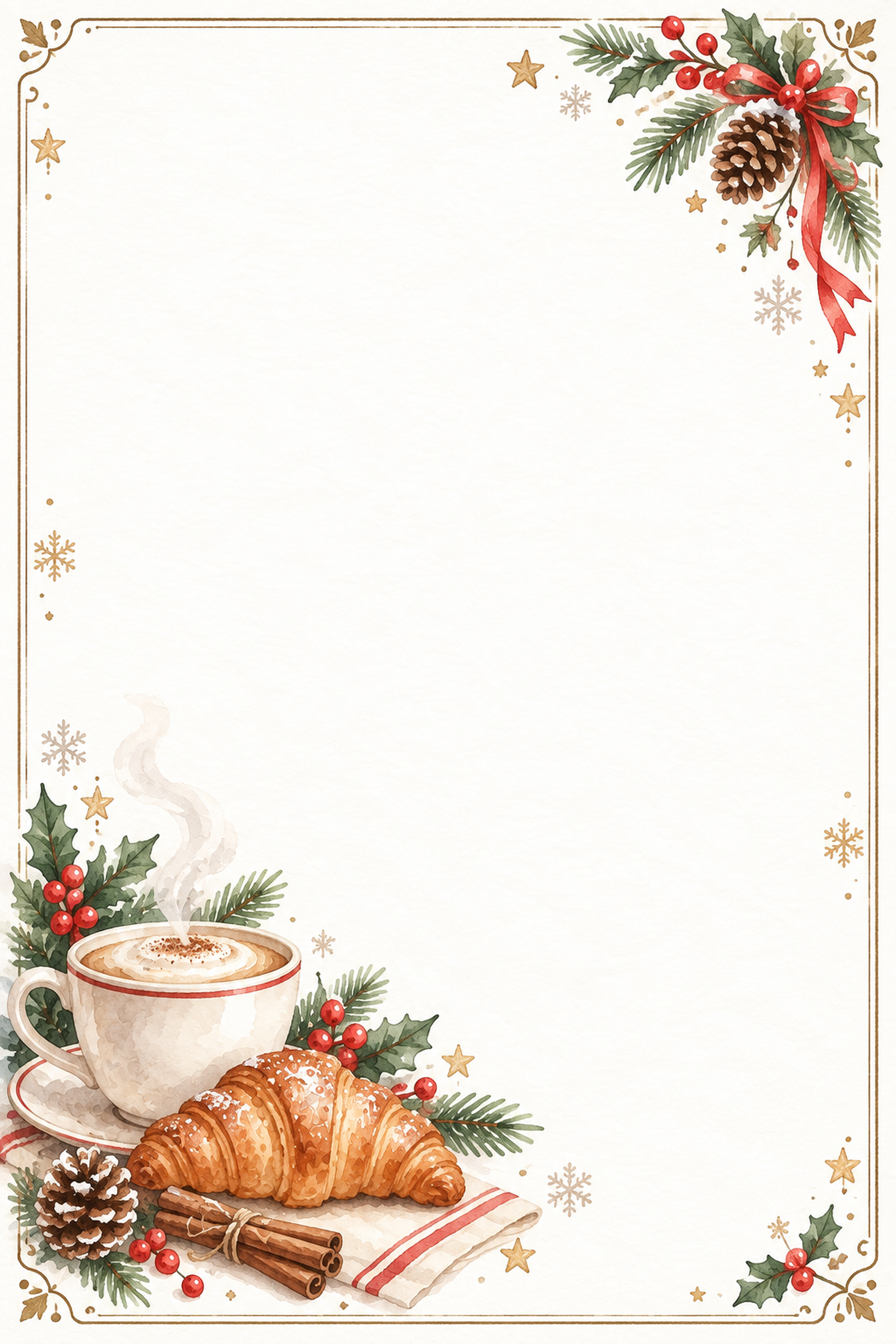 カフェのクリスマス限定メニューのPOPフレーム｜文字なしの無料イラスト 97839に写真・文字を入れる