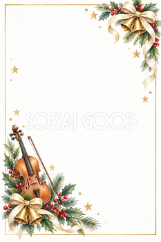 クリスマスコンサート・発表会のPOPフレーム｜文字なしの無料イラスト 97843