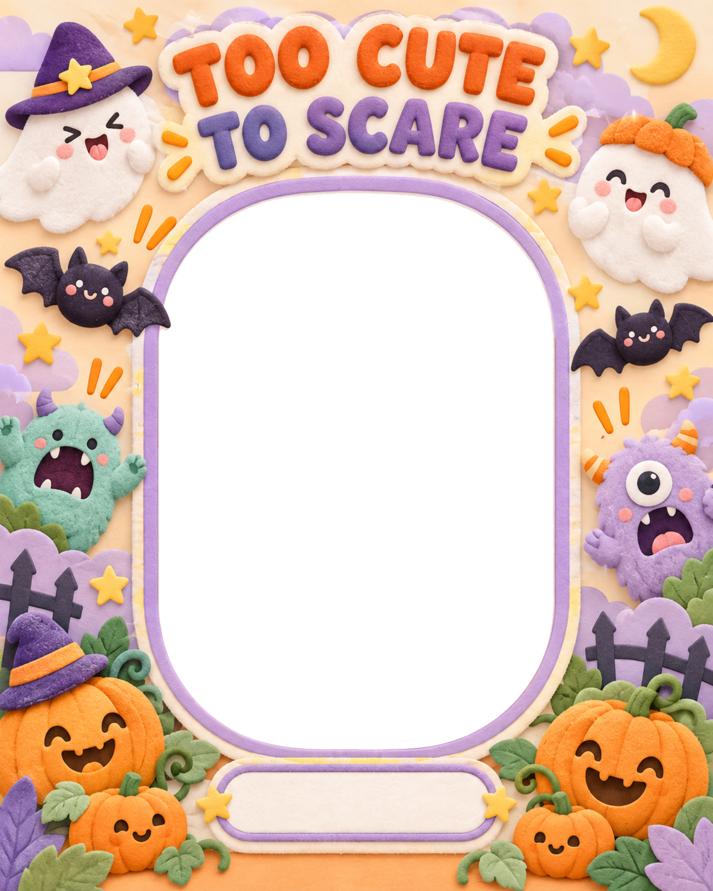 かわいすぎて怖くないハロウィン写真フレーム｜無料イラスト 98054に写真・文字を入れる