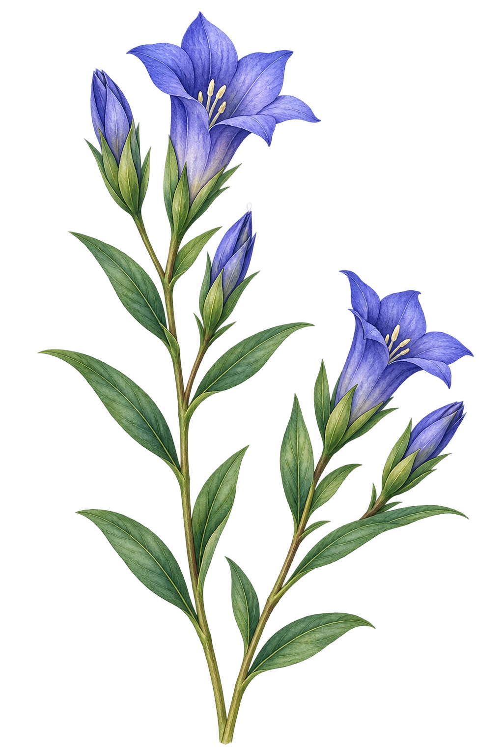紫のリンドウ｜秋の花の水彩・無料イラスト素材 98370に写真・文字を入れる