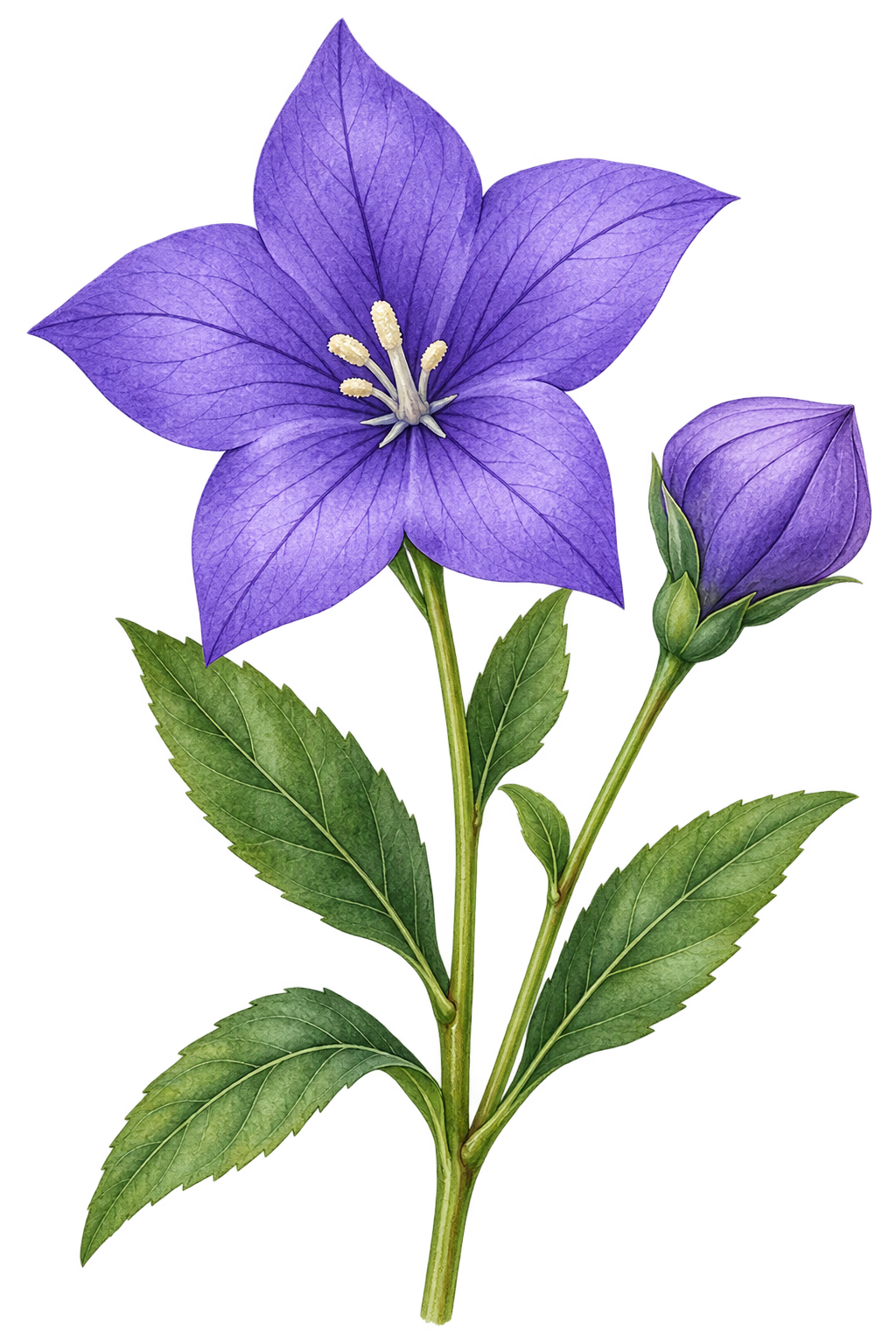 紫の桔梗｜秋の花の水彩・無料イラスト素材 98371に写真・文字を入れる