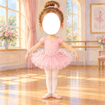 バレエの写真フレーム｜子どもが変身できるかわいい無料イラスト 98479