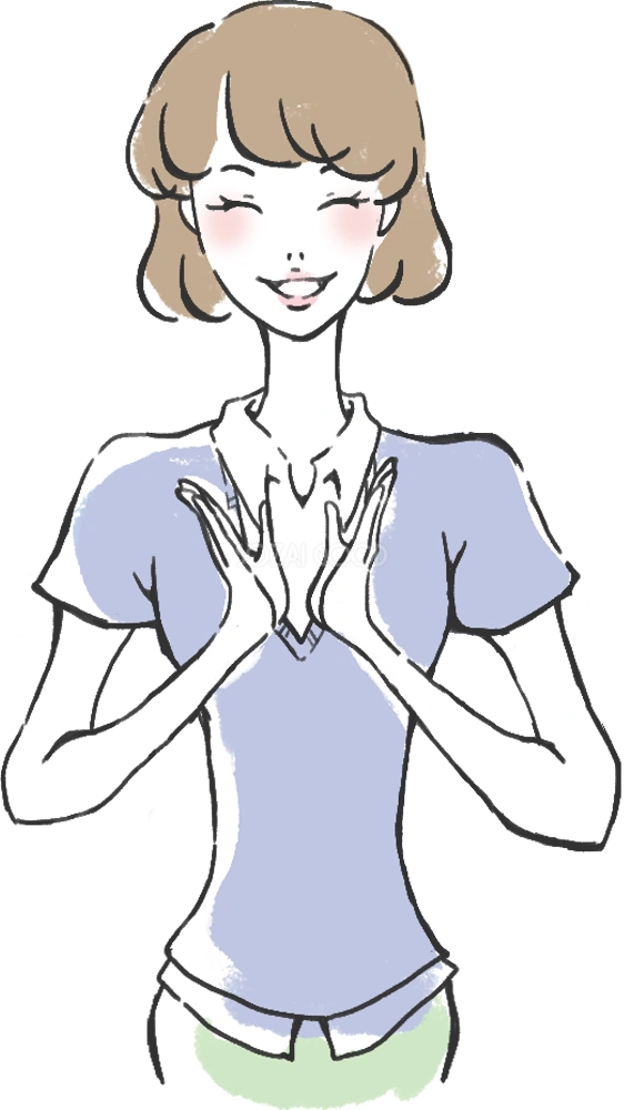 奇麗系の女性OLが拍手する 人イラスト