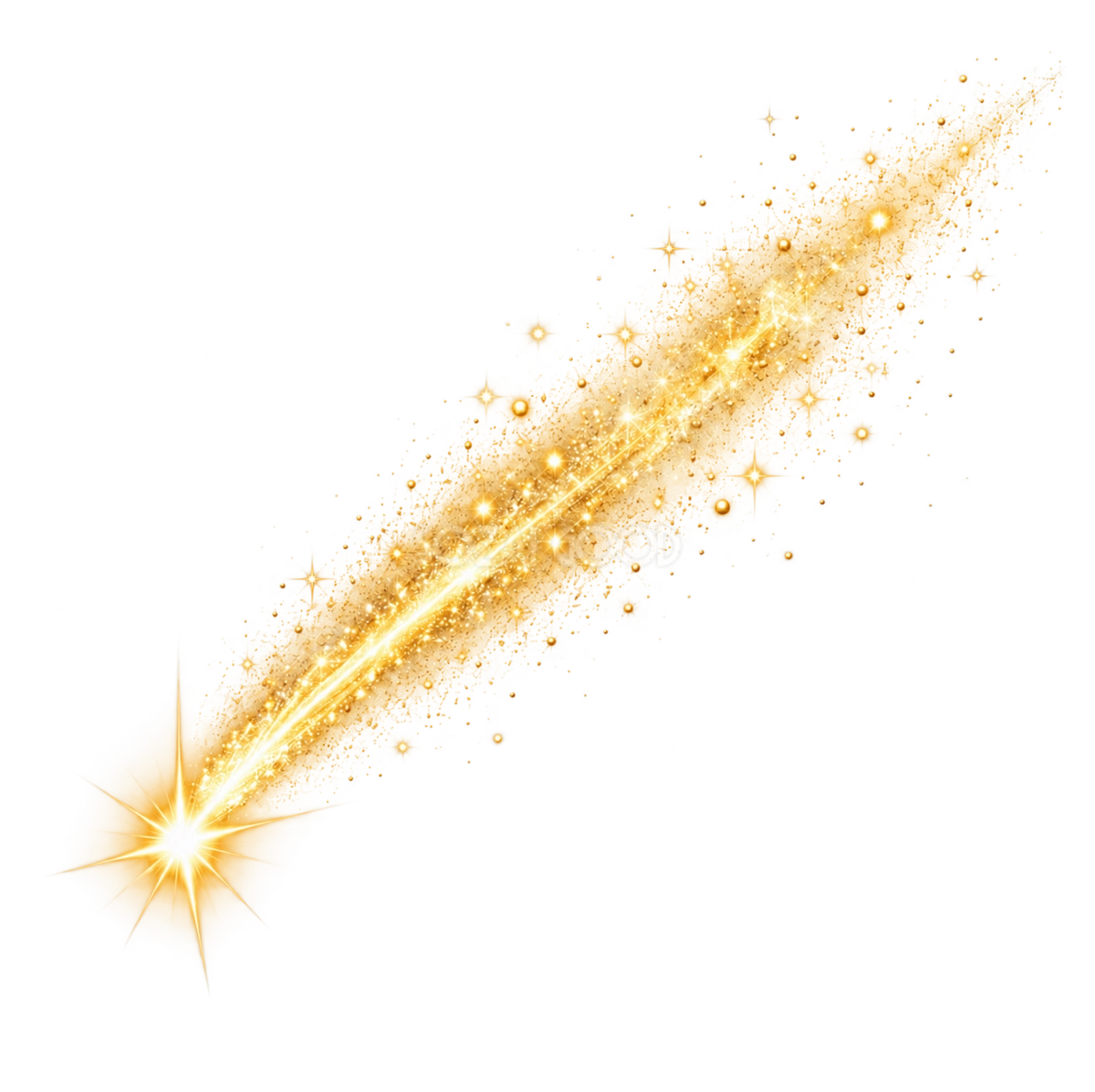 星くずがきらめく金色の流れ星 星くずがきらめく金色の流れ星