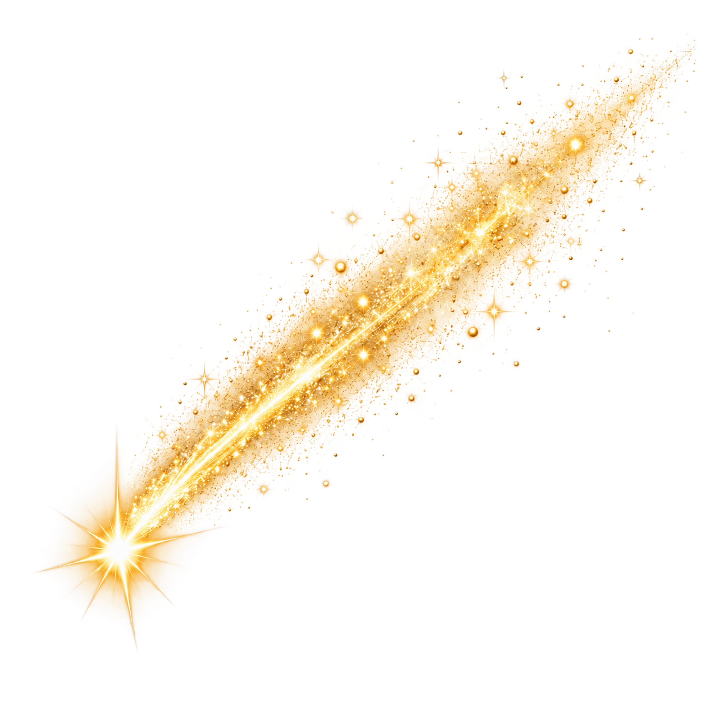 星くずがきらめく金色の流れ星の無料イラスト 98758に写真・文字を入れる