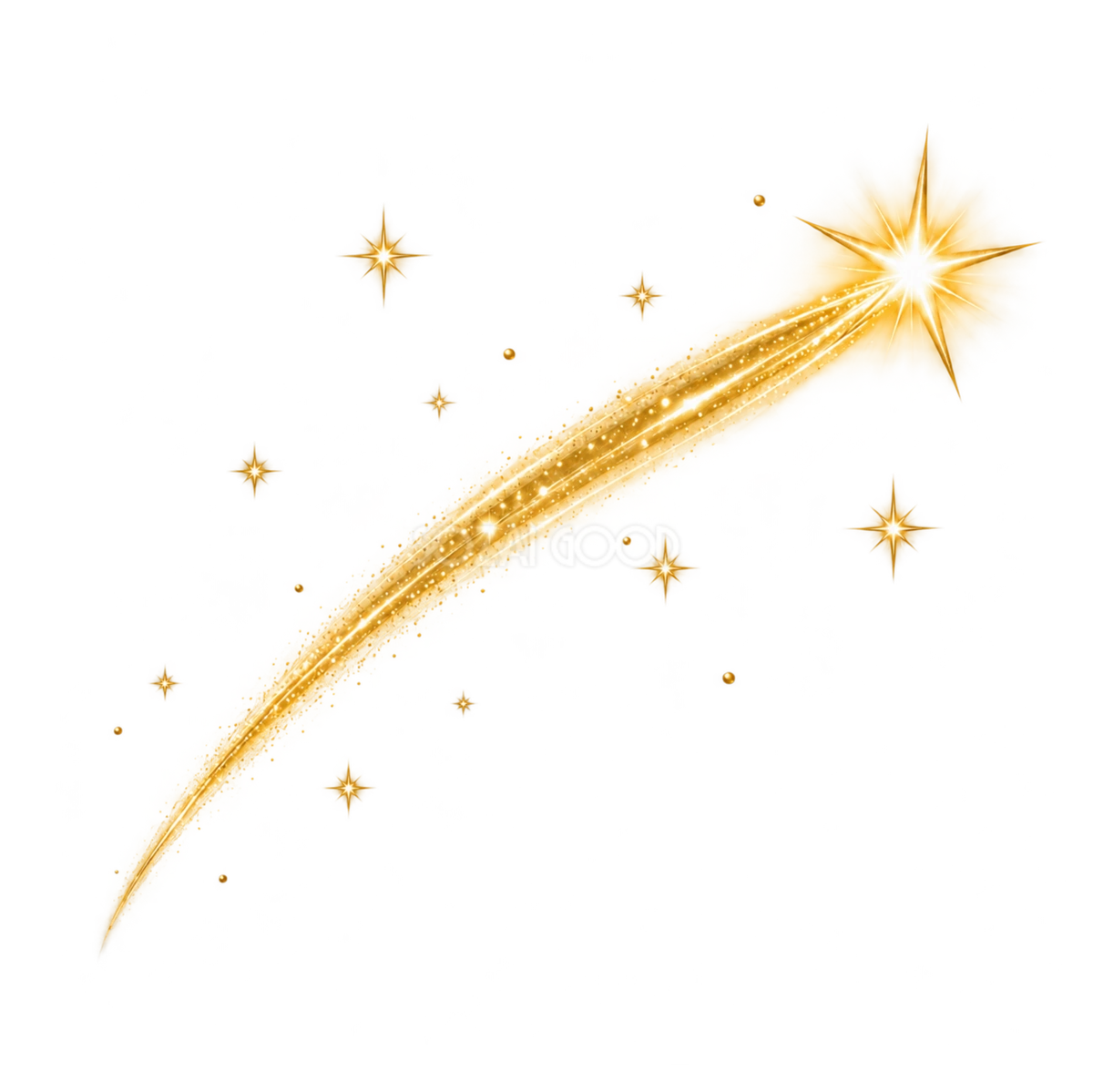小さな星々と金色の流れ星