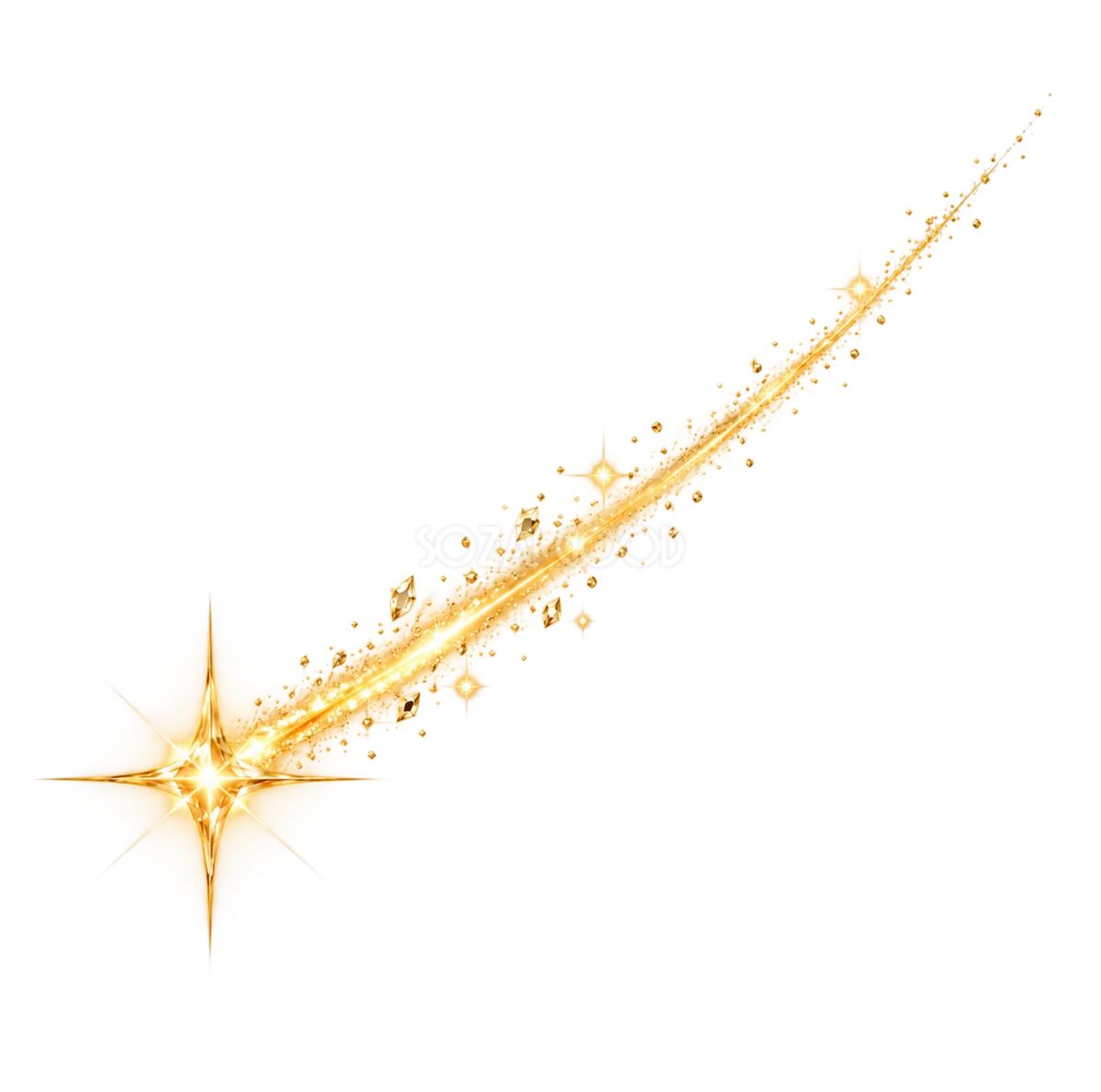 クリスタルのように輝く金色の流れ星 クリスタルのように輝く金色の流れ星