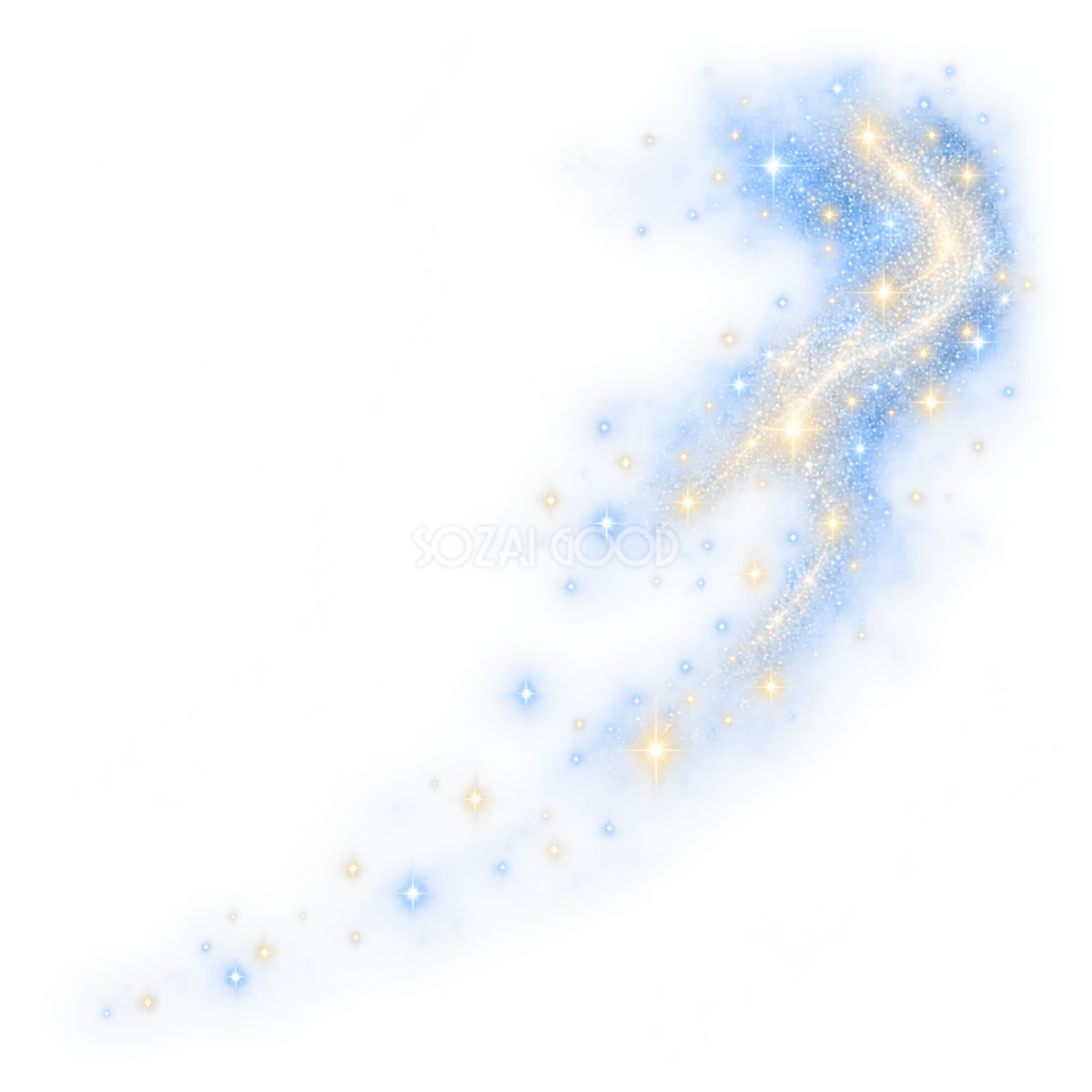 右上から降りそそぐ星の光