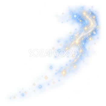 右上から降りそそぐ星の光の無料イラスト 98794