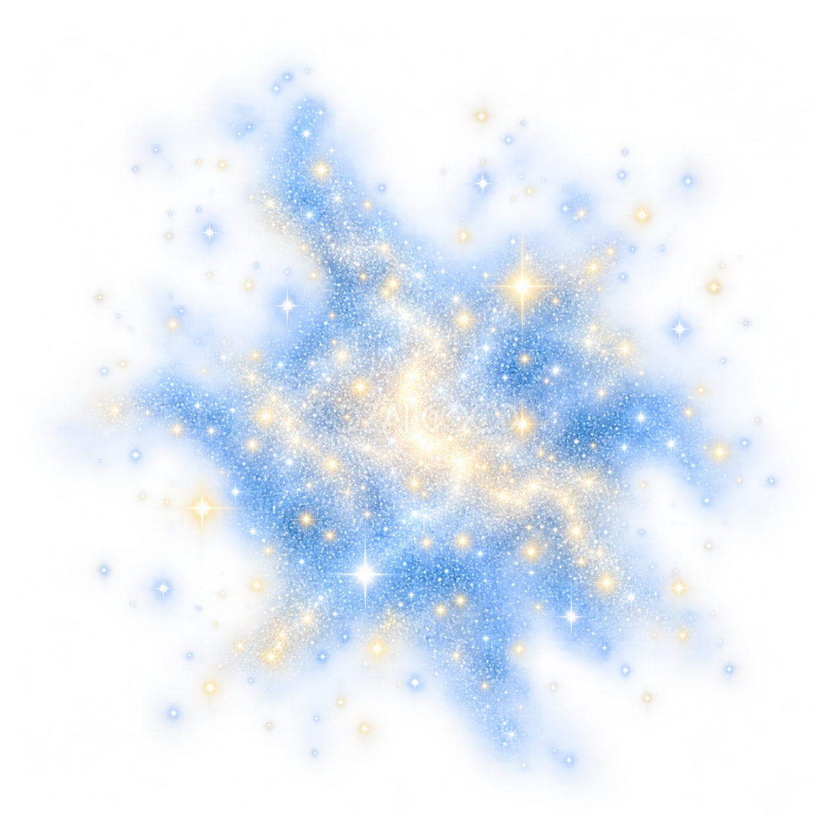 中央から広がる星の光