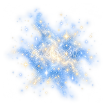 中央から広がる星の光の無料イラスト 98799