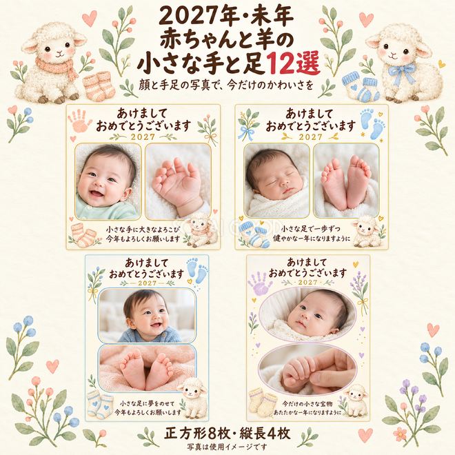 赤ちゃんと羊の小さな手と足12選