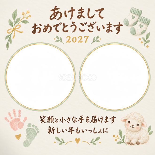 まあるい窓の手と笑顔