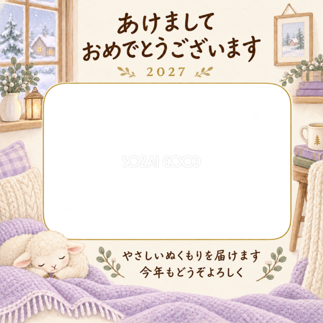 毛布に包まれる新年