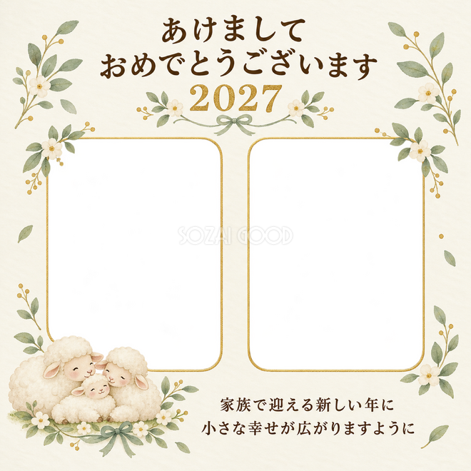 並ぶ二枚と葉の飾り 並ぶ二枚と葉の飾り