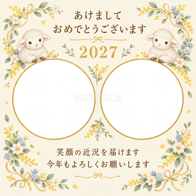 小花の丸いリース