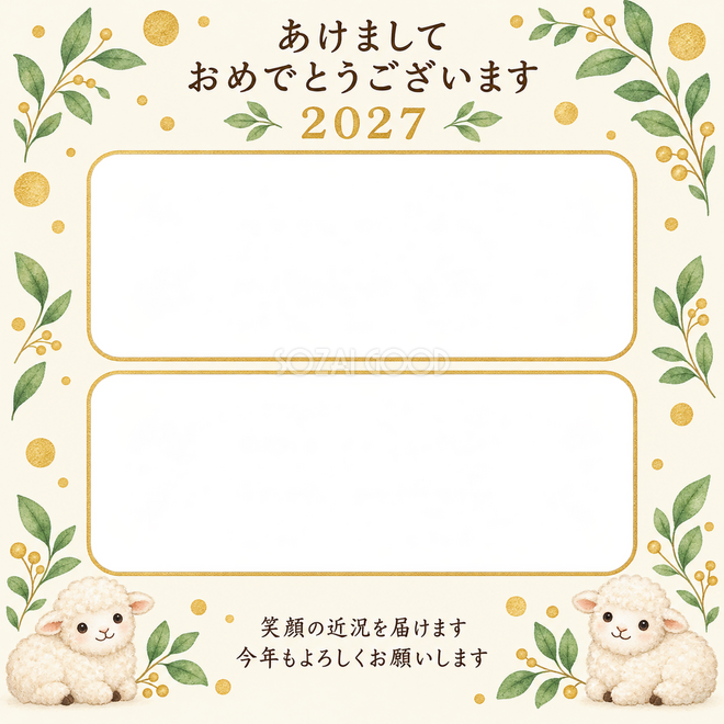 丸飾りと緑の葉