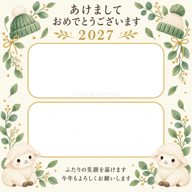 帽子と緑の葉