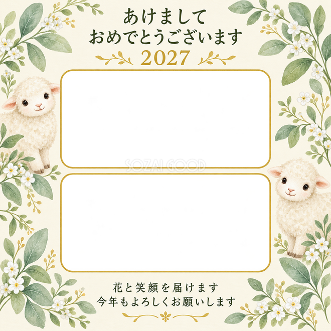 葉と小花の庭
