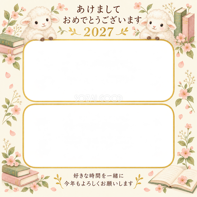 本と桃色の小花