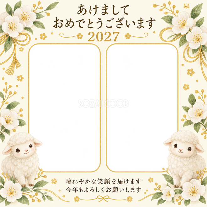 白い花と金の飾り