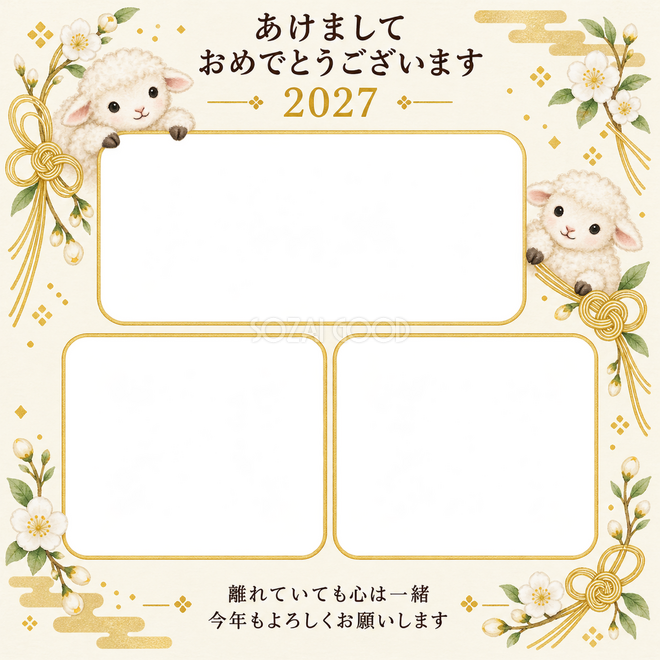 三つの窓と金の結び目