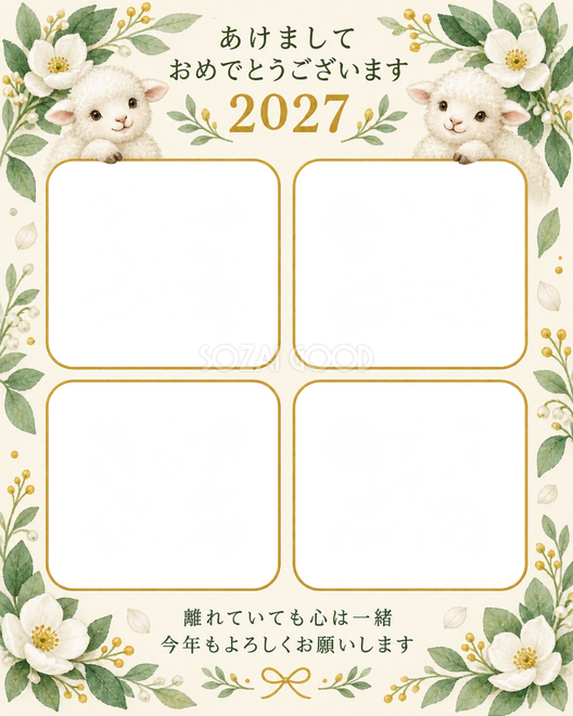 四つの窓と白い花