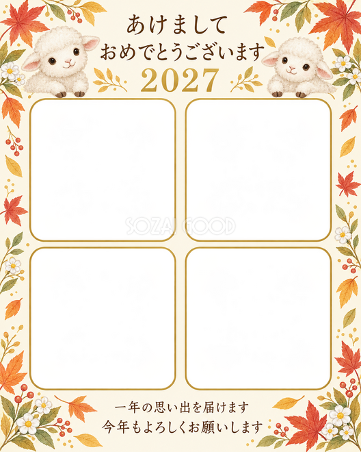 四つの窓と秋の葉