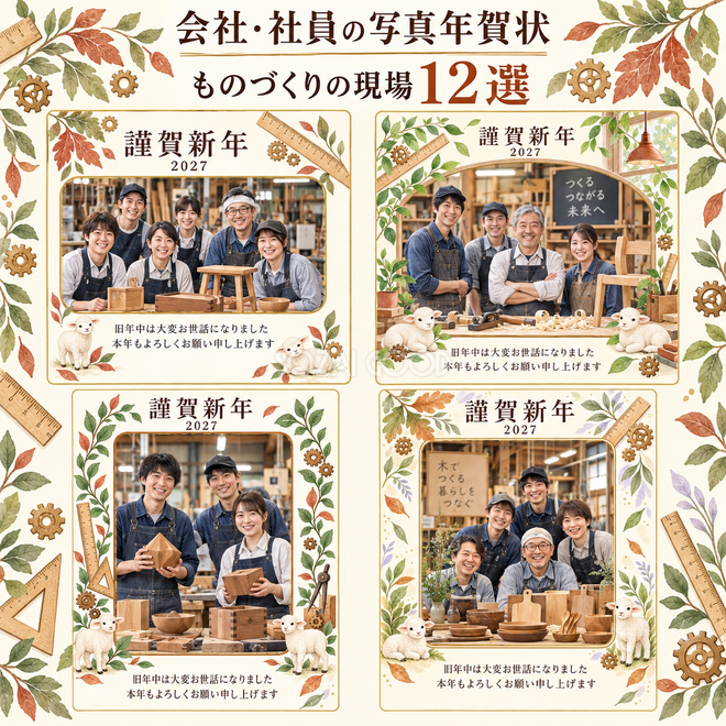 会社・社員の写真年賀状・ものづくりの現場12選 会社・社員の写真年賀状・ものづくりの現場12選